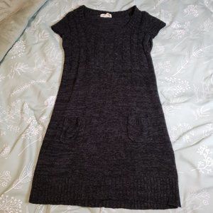 [M] Ambiance Apparel Short Grey Knit Sweater Dress